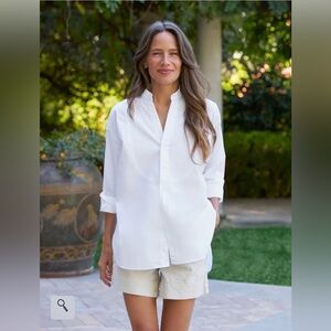 NWOT Frank & Eileen White Victoria Italian Tuxedo Shirt - Size M